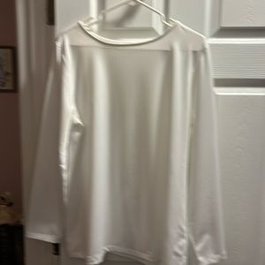 Susan Graver Eggshell White long sleeve blouse